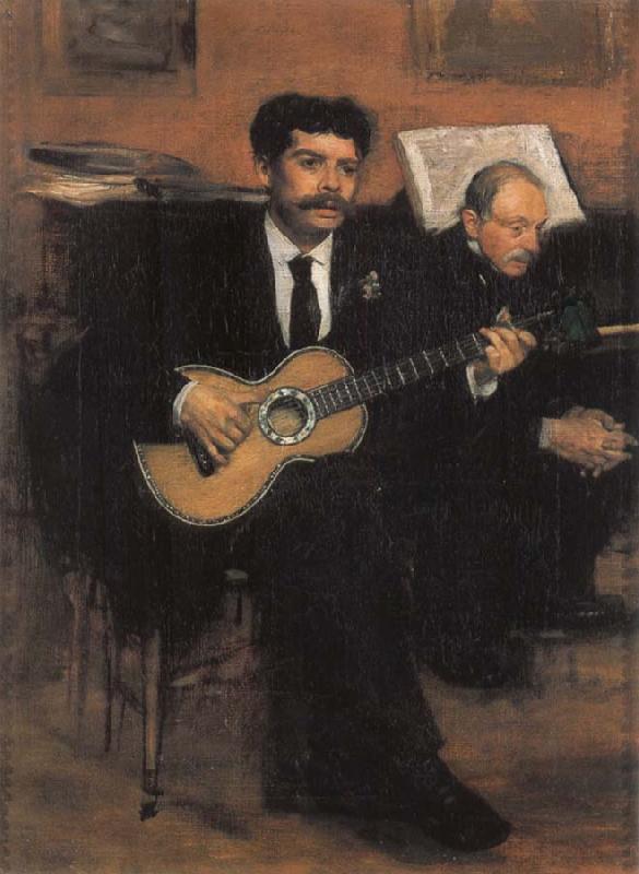 Edgar Degas Lorenzo Pagans Spanish Tenor,and Auguste ge gas,Father of the artist